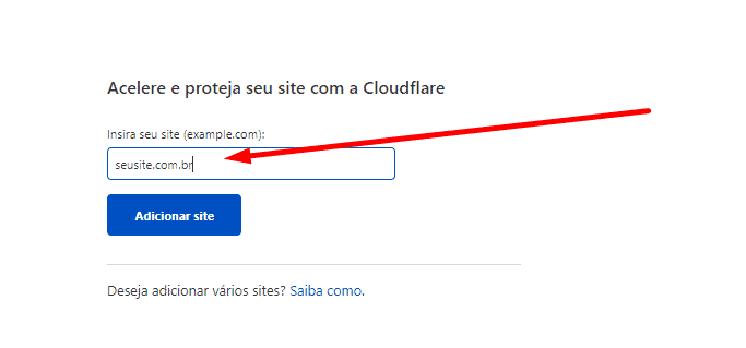 adicionar site no cloudflare